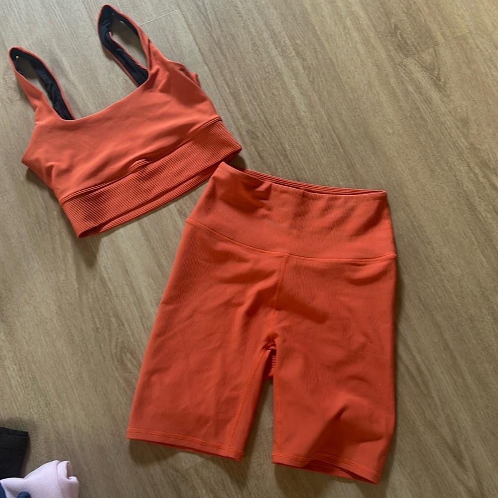 Varley Orange Athletic Shorts